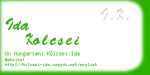 ida kolcsei business card