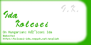 ida kolcsei business card